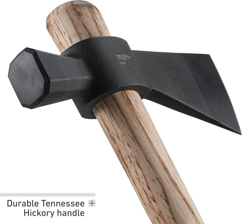 CRKT Chogan Hammer T-Hawk: Outdoor Camping Axe with Hammer Poll, Forged Carbon Steel Head, Tennessee Hickory Wooden Handle 2724 - Image 5